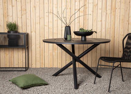 Venture Home Alma Runt Matbord Utomhus ⌀120 Svart
