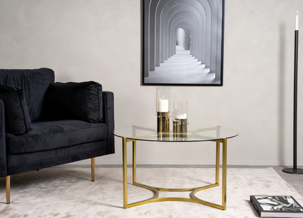 Furniture Fashion Kivik Soffbord ⌀90 Guld