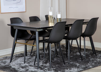 Gold Rektangulära Matbord 180 x 85 Black