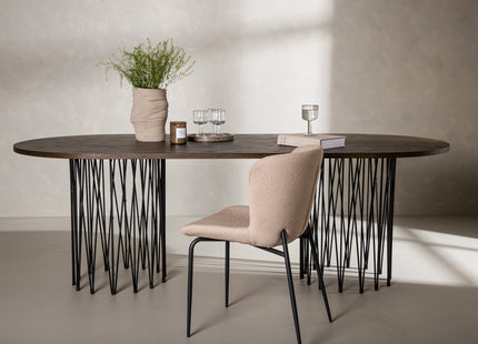 Stone Ovala Matbord 220 x 100 Mocca