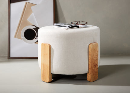 Venture Home Coffey Ottoman ⌀50 ⌀50 Vit