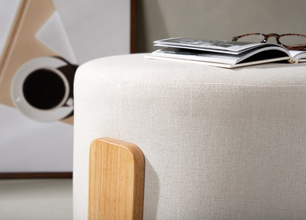 Venture Home Coffey Ottoman ⌀50 ⌀50 Vit