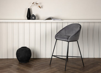 Venture Home Velvet Barstolar Mörkgrå