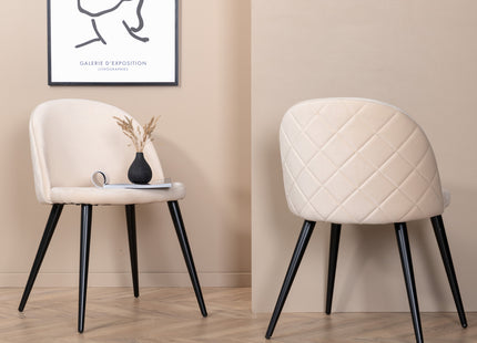 Venture Home Velvet Matstolar 2-pack Beige