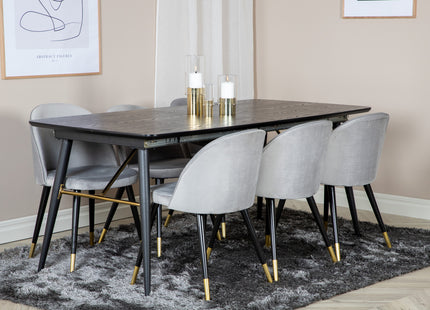 Venture Home Velvet Matstolar 2-pack Grå