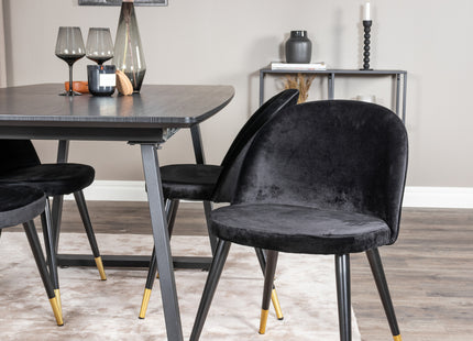 Venture Home Velvet Matstolar 2-pack Svart