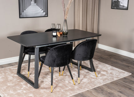 Venture Home Velvet Matstolar 2-pack Svart