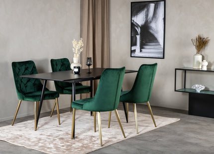 Venture Home Velvet Deluxe Matstolar 2-pack Grön