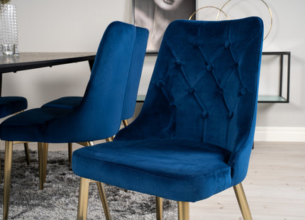 Venture Home Velvet Deluxe Matstolar 2-pack Blå