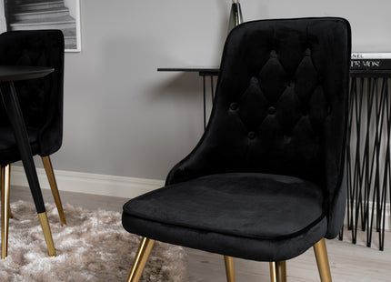 Venture Home Velvet Deluxe Matstolar 2-pack Svart