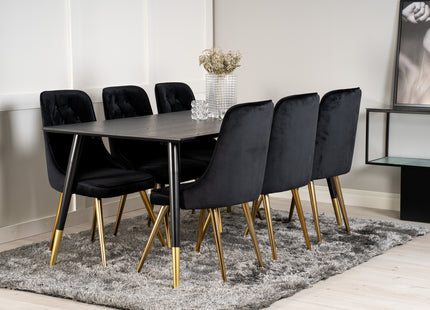 Venture Home Velvet Deluxe Matstolar 2-pack Svart
