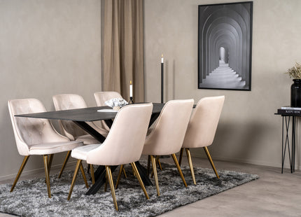 Venture Home Velvet Deluxe Matstolar 2-pack Beige