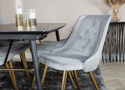 Venture Home Velvet Deluxe Matstolar 2-pack Grå