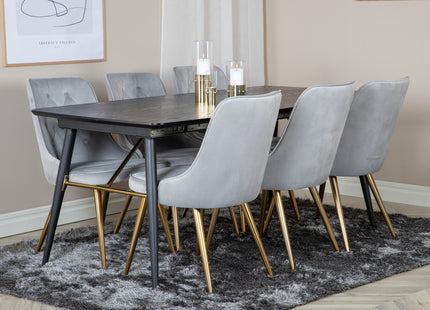 Venture Home Velvet Deluxe Matstolar 2-pack Grå