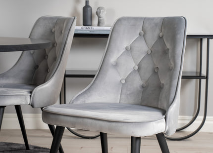 Venture Home Velvet Deluxe Matstolar 2-pack Ljusgrå