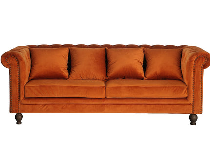 Venture Home Velvet 3-sits Soffa Rostig orange
