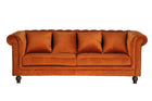 Venture Home Velvet 3-sits Soffa Rostig orange