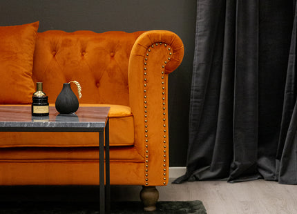 Venture Home Velvet 3-sits Soffa Rostig orange