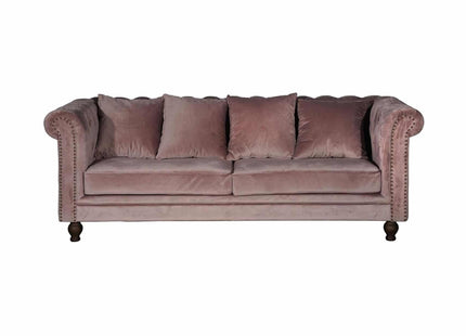 Venture Home Velvet 3-sits Soffa Rosa