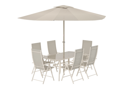 Venture Home Brekki Matgrupp Utomhus Med 6st Matstolar Beige