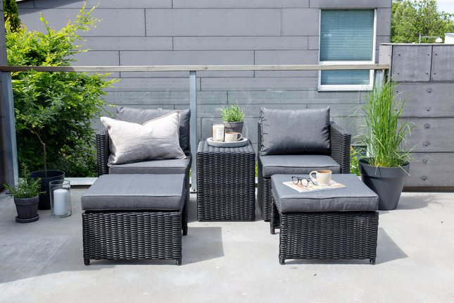 Venture Home Quad Lounge Set Utomhus Svart