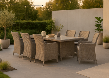 Venture Home Wembley Matgrupp Utomhus Med 6st Matstolar Natur