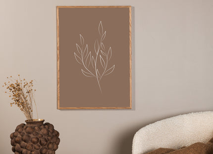 Venture Home Drawed leaf Posters Brun