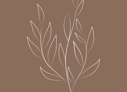 Venture Home Drawed leaf Posters Brun