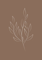 Venture Home Drawed leaf Posters Brun