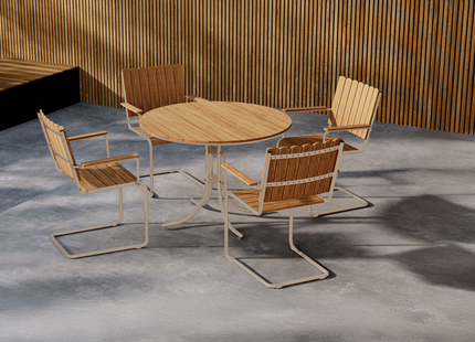 Venture Home Holmsund Matgrupp Utomhus Med 4st Matstolar Beige