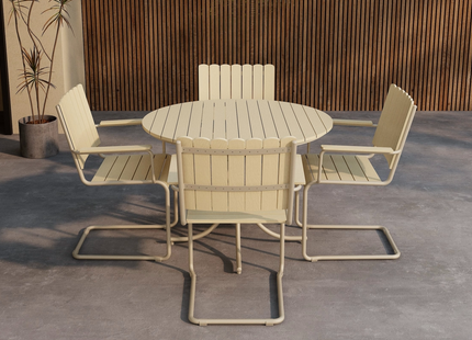 Venture Home Holmsund Matgrupp Utomhus Med 4st Matstolar Beige
