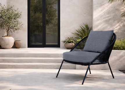 Venture Home Lindos Loungefåtölj Utomhus Svart 2-pack