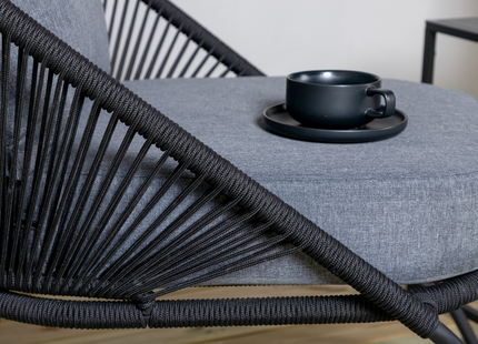 Venture Home Lindos Loungefåtölj Utomhus Svart 2-pack