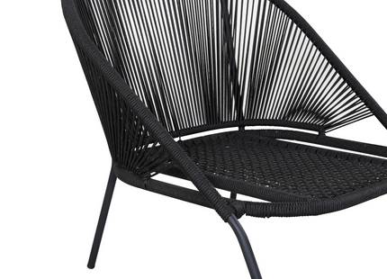Venture Home Lindos Loungefåtölj Utomhus Svart 2-pack