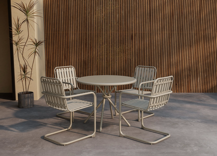 Venture Home Chios Matgrupp Utomhus Med 4st Matstolar Beige