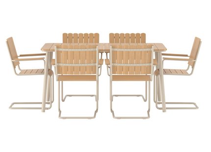 Venture Home Holmsund Matgrupp Utomhus Med 6st Matstolar Beige
