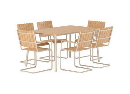 Venture Home Holmsund Matgrupp Utomhus Med 6st Matstolar Beige