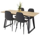 Venture Home Polar & Inca Matstolar 2-pack Svart + Rektangulära Matbord 160 x 85 Valnöt