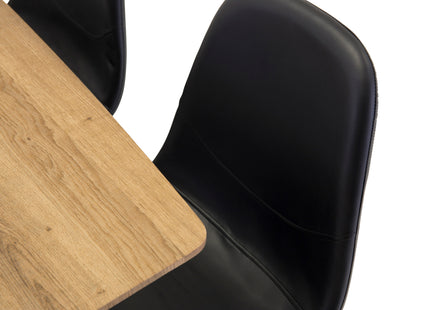 Venture Home Polar & Inca Matstolar 2-pack Svart + Rektangulära Matbord 160 x 85 Valnöt