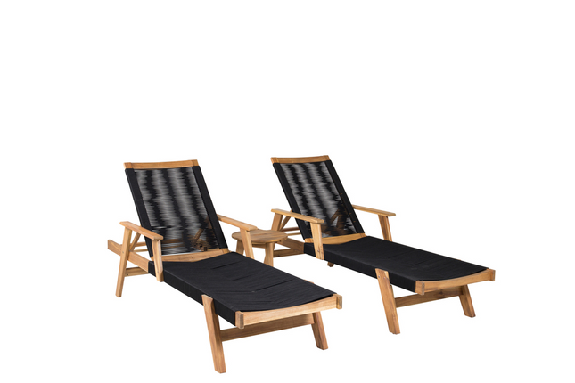 Venture Home Chania & Little John Sidobord ⌀40 Natur + Solstolar