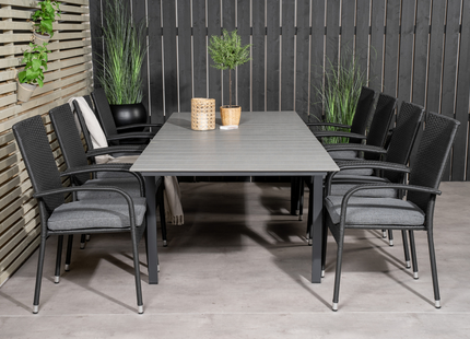 Venture Home Levels, Anna Matgrupp Utomhus Med 8st Matstolar Svart