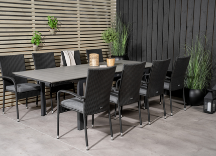 Venture Home Levels, Anna Matgrupp Utomhus Med 8st Matstolar Svart