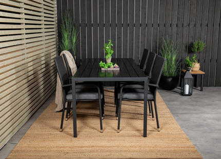 Venture Home Anna & Break Matgrupp Utomhus Med 6st Matstolar Svart