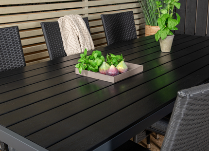 Venture Home Anna & Break Matgrupp Utomhus Med 6st Matstolar Svart