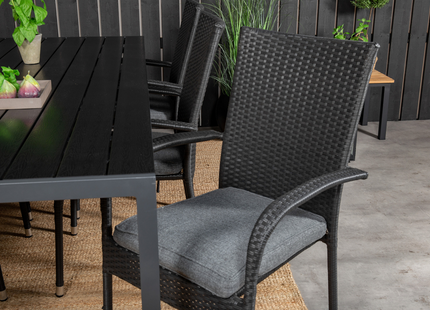 Venture Home Anna & Break Matgrupp Utomhus Med 6st Matstolar Svart