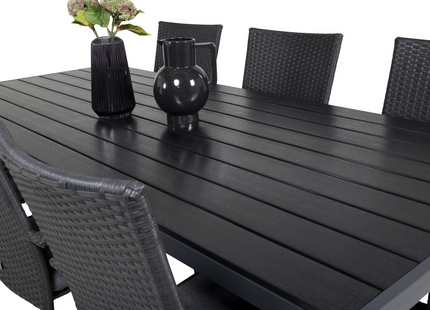 Venture Home Anna & Break Matgrupp Utomhus Med 6st Matstolar Svart
