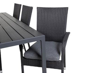 Venture Home Anna & Break Matgrupp Utomhus Med 6st Matstolar Svart