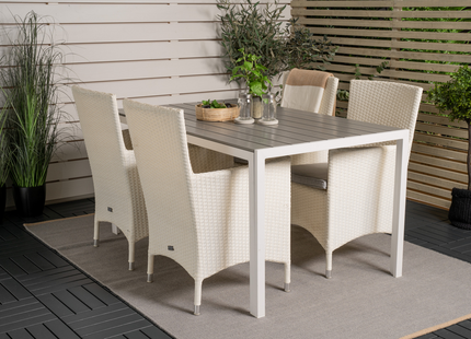 Venture Home Malin & Break Matgrupp Utomhus Med 4st Matstolar Vit