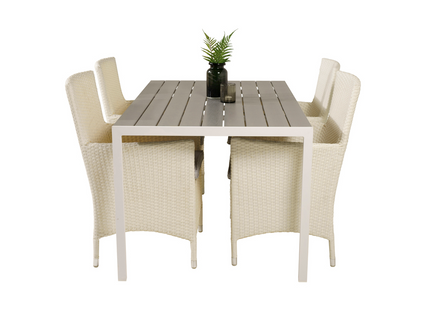 Venture Home Malin & Break Matgrupp Utomhus Med 4st Matstolar Vit