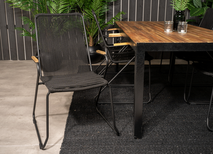 Venture Home Bois, Bois Matgrupp Utomhus Med 6st Matstolar Svart